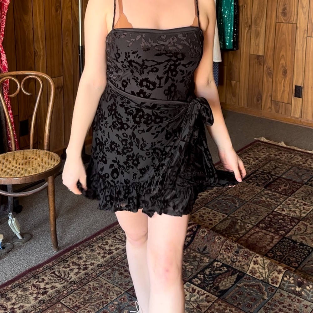 Intimately Free People Wrap Dress Floral Velvet